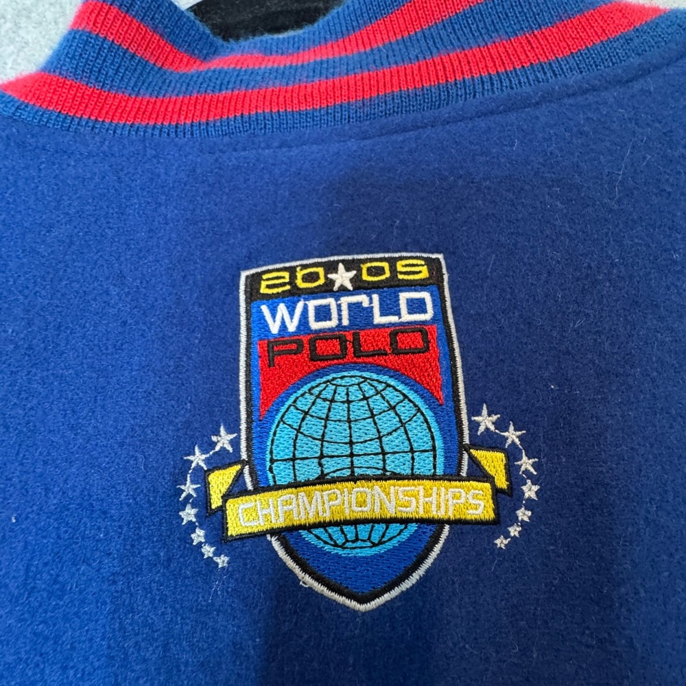 Vintage Star‎ Company Bomber Jacket Wool Quilted Embroidered Wales Polo Team 3XL - Picture 8 of 12